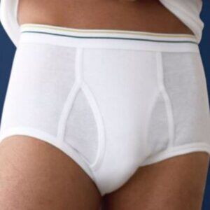 Stafford Men's 6-Pack 100% Cotton Full-Cut White Briefs